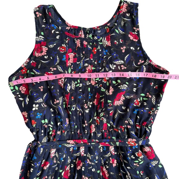 Gap Women's Navy Blue Sleeveless Floral Print Midi Flowy Sundress Size: L‎ - Picture 7 of 12